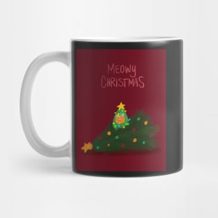 Meowy Christmas - cat in a christmas tree Mug